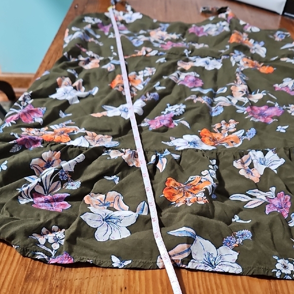 A.N.A EUC Olive Floral Dress • Size XL - Picture 6 of 9